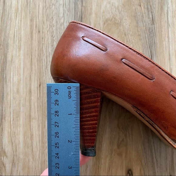 VINTAGE 1970s Tassel Fringe Brogue Stacked Heels Women's Size 8 - Picture 9 of 10